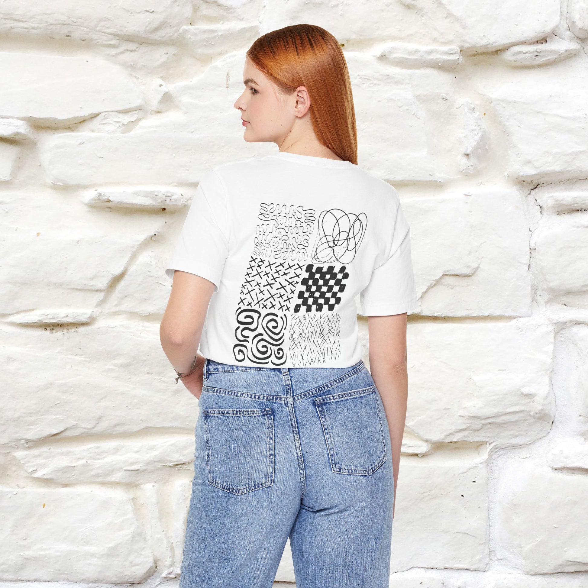 "Black And White'' Cat T-Shirt Front and Back Design | Nunu&Miao Studio - Nunu&Miao Studio