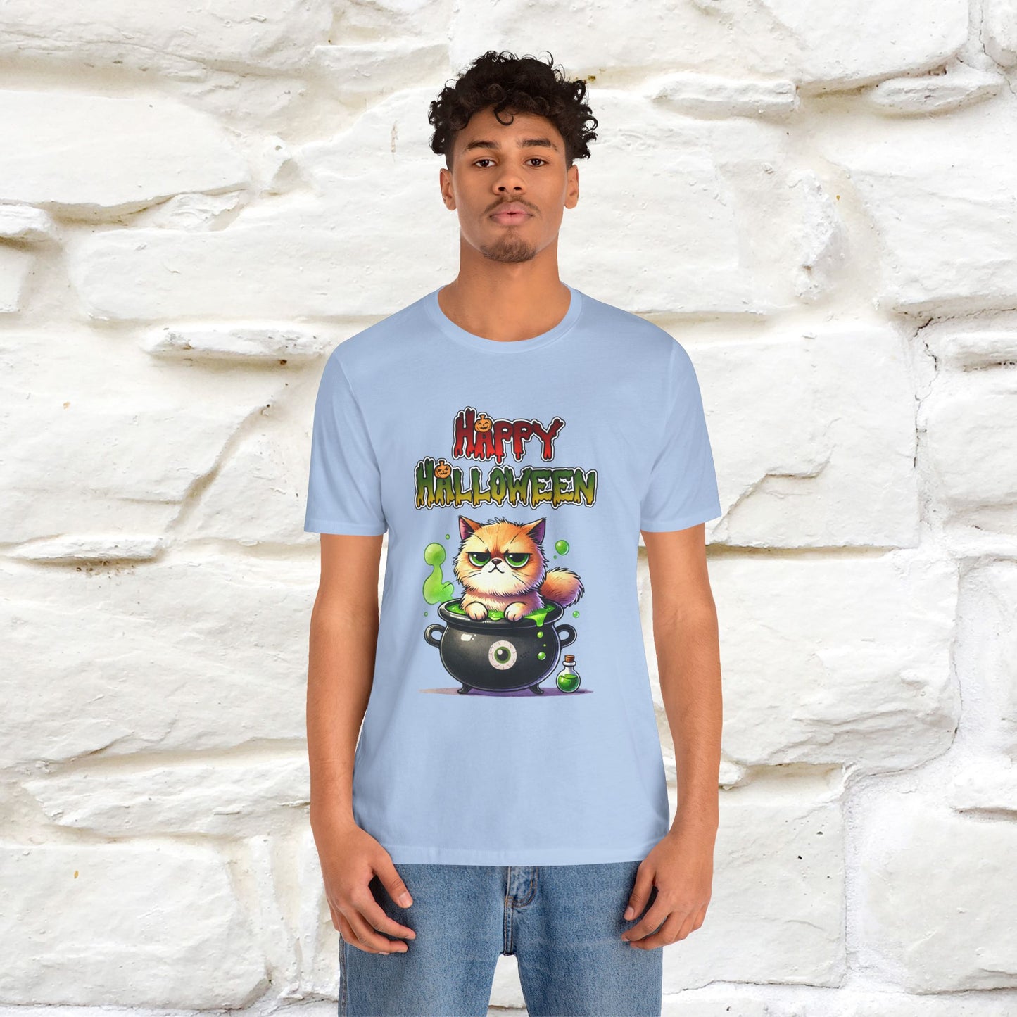 "Angry Cat Happy Halloween" Cat  T-shirt |Nunu&Miao Studio - Nunu&Miao Studio