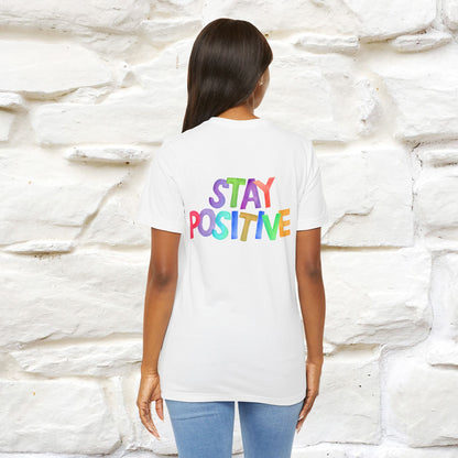 "Stay Positive'' Cat T-Shirt | Front & Back Design | Nunu&Miao Studio - Nunu&Miao Studio