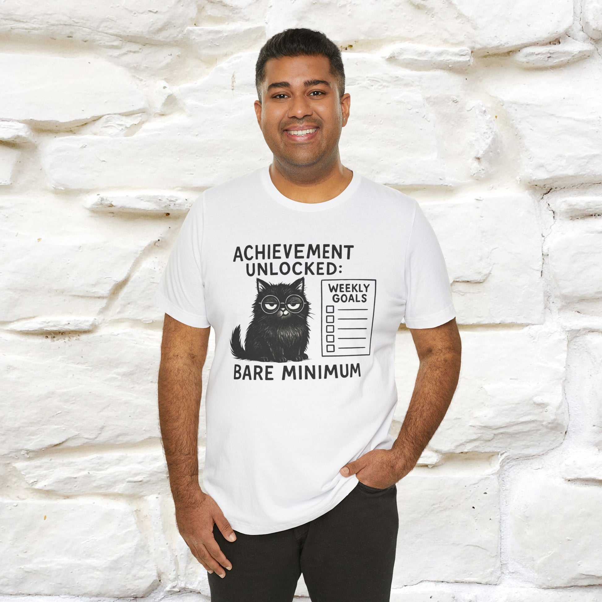 "Achievement Unlocked Bare Minimum." |Cat T-Shirt | Nunu&Miao Studio - Nunu&Miao Studio