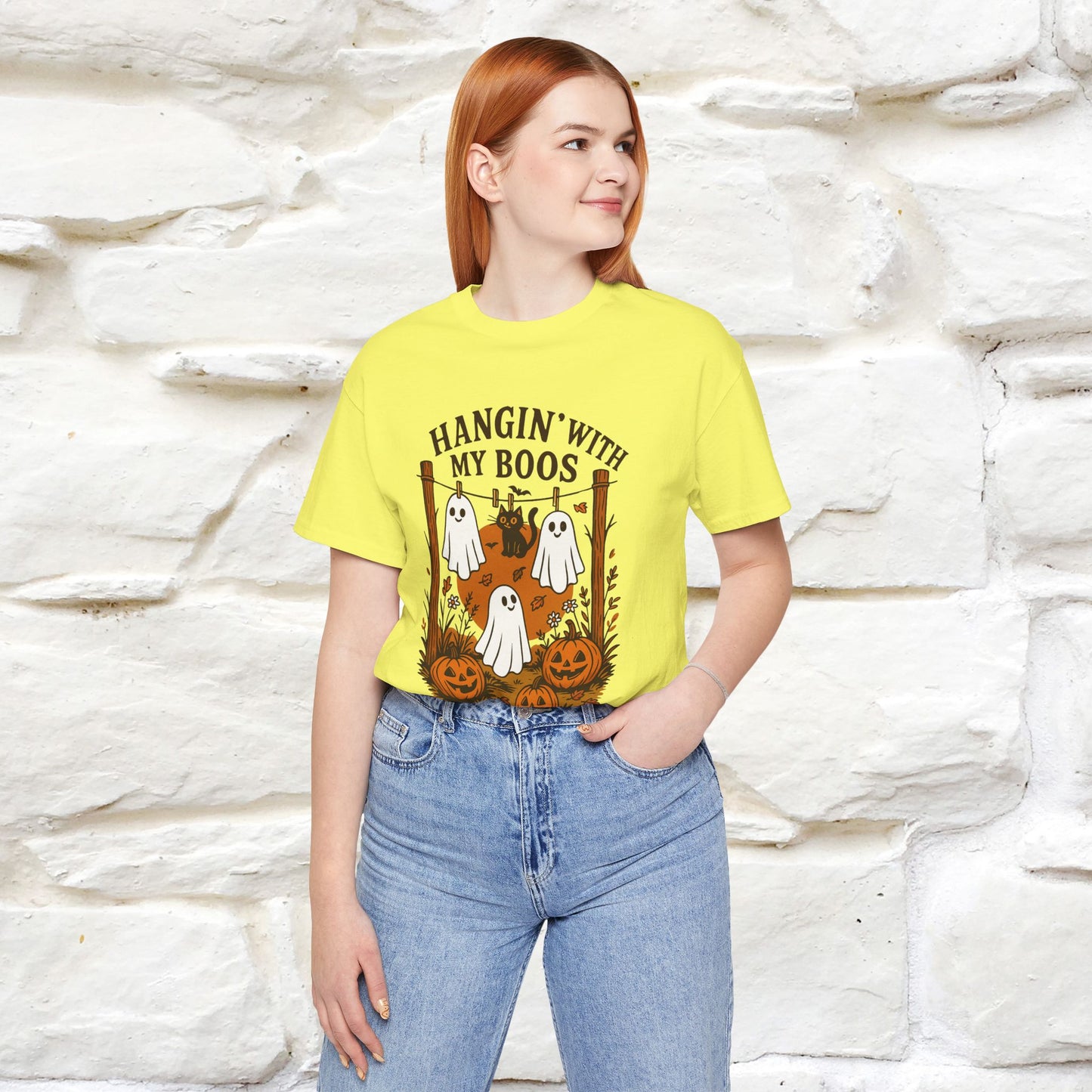 "Hanging With My Boos" Halloween Cat T-shirt |Nunu&Miao Studio - Nunu&Miao Studio