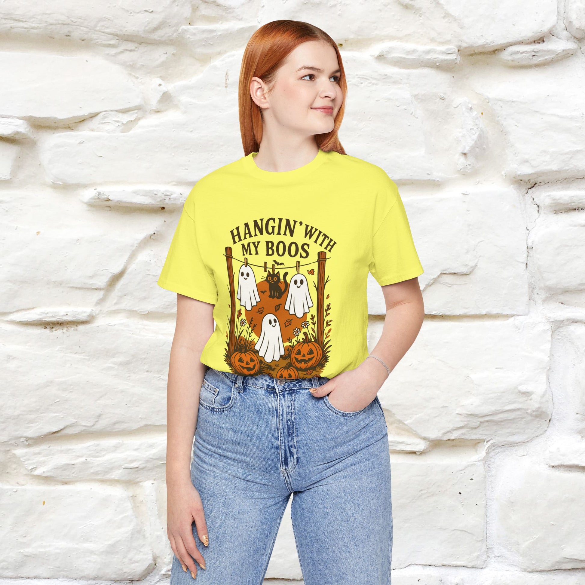 "Hanging With My Boos" Halloween Cat T-shirt |Nunu&Miao Studio - Nunu&Miao Studio