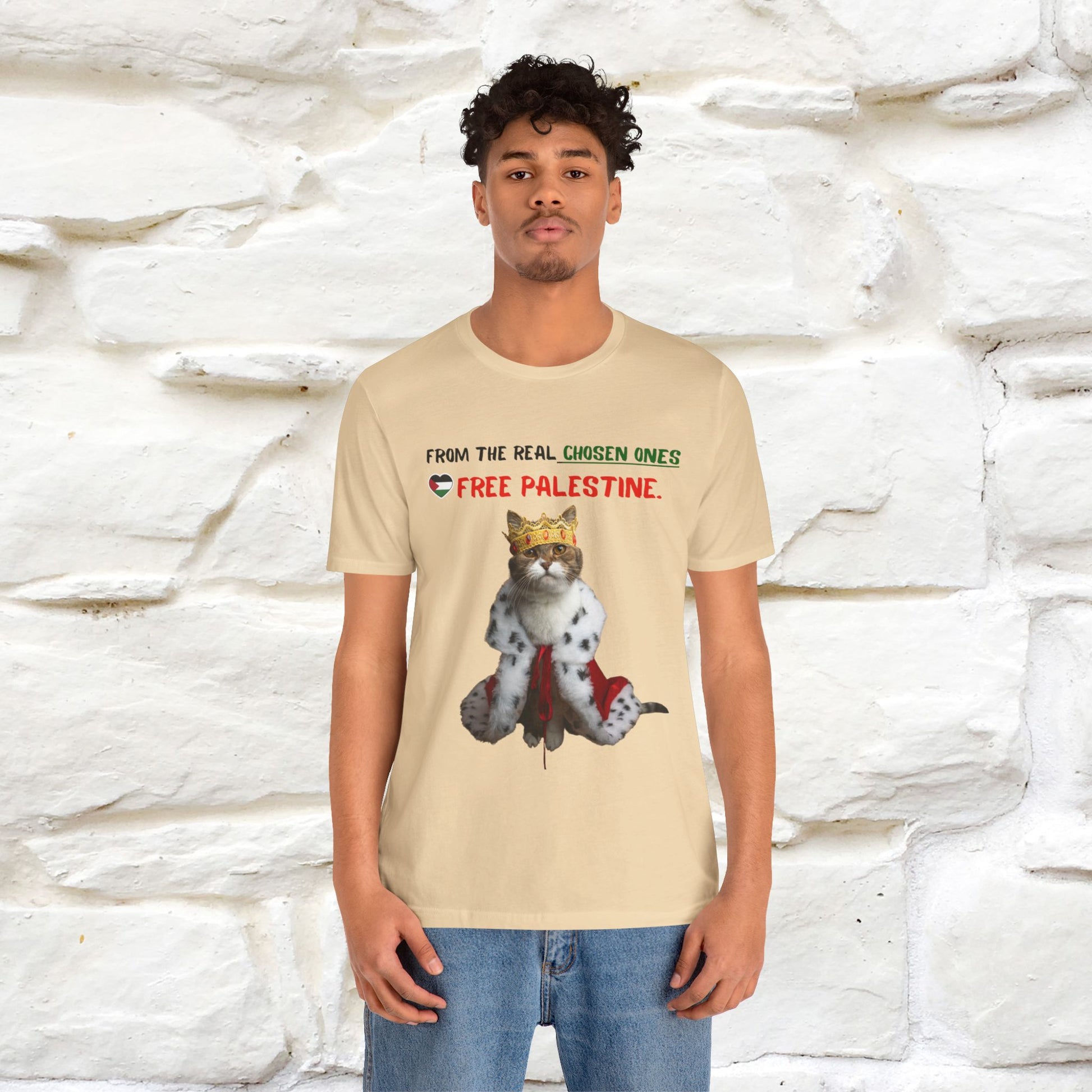 "From the real chosen ones  Free Palestine." Cat T-shirt |Nunu&Miao Studio - Nunu&Miao Studio