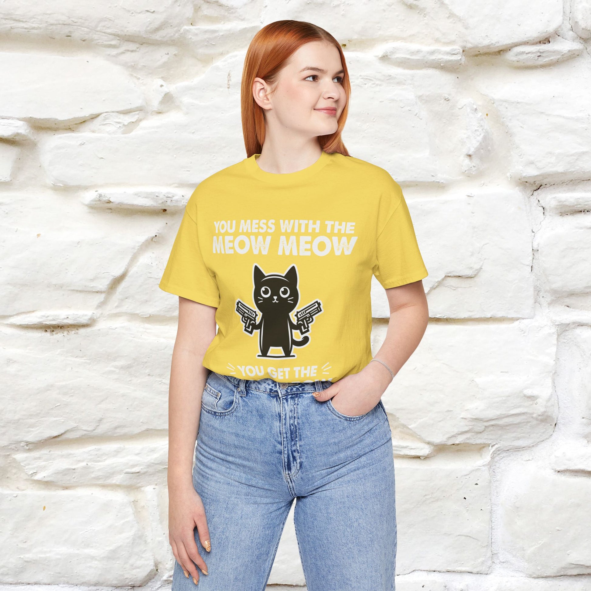 "You Mess With The Meow Meow, You Get The Peow Peow" Cat T-shirt |Nunu&Miao Studio - Nunu&Miao Studio
