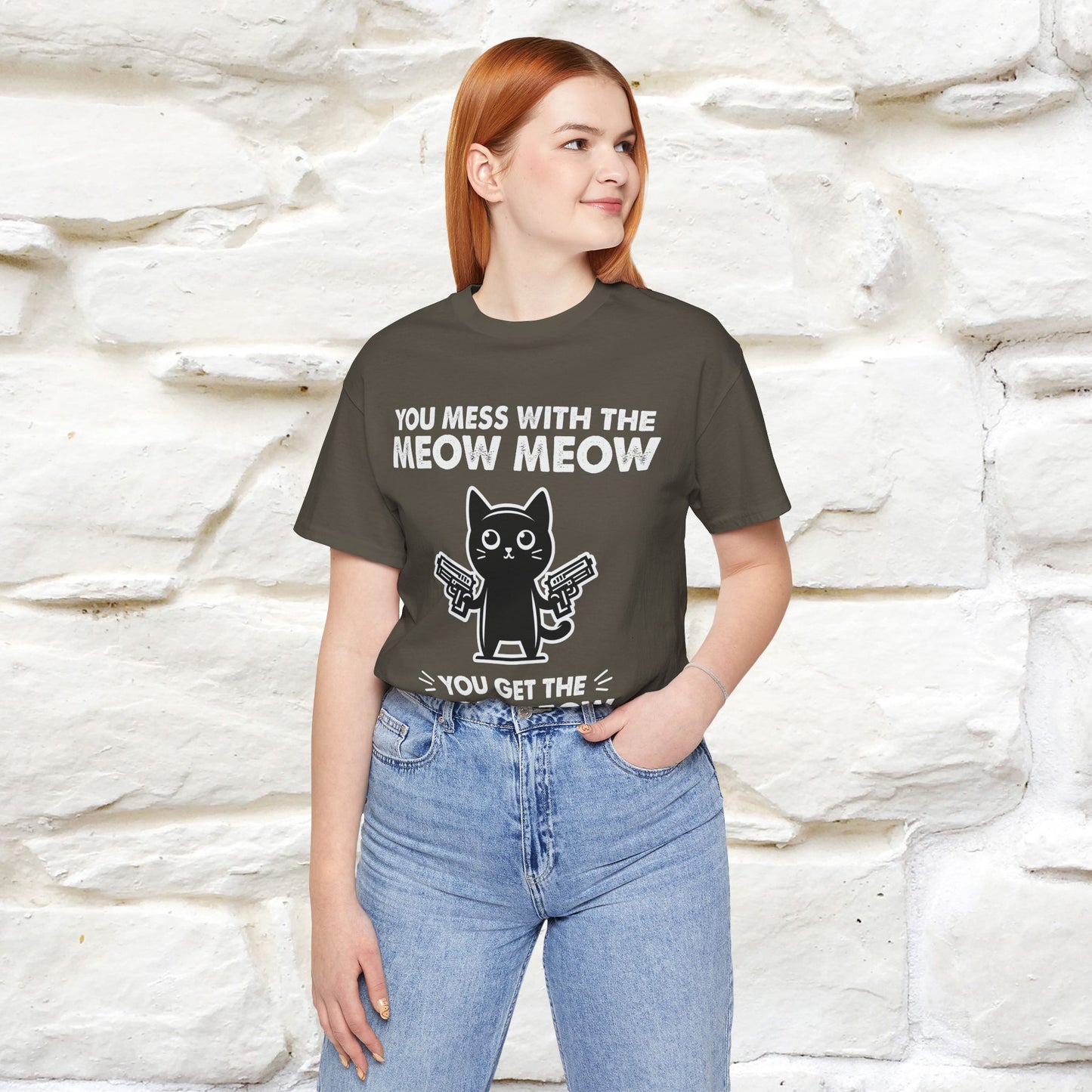 "You Mess With The Meow Meow, You Get The Peow Peow" Cat T-shirt |Nunu&Miao Studio - Nunu&Miao Studio