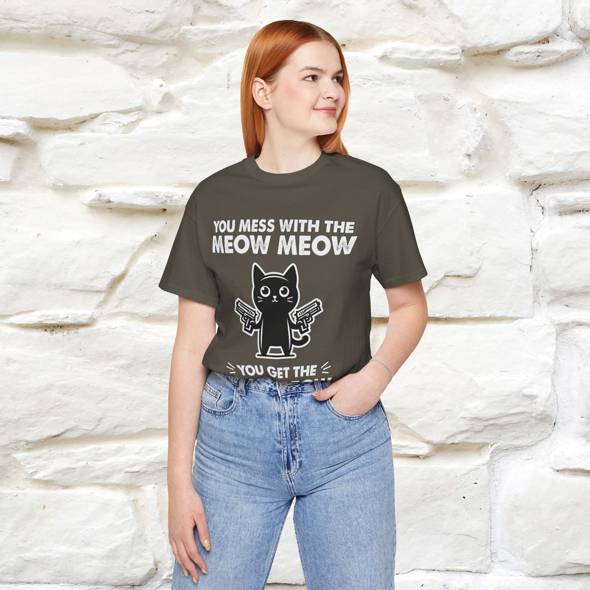 "You Mess With The Meow Meow, You Get The Peow Peow" Cat T-shirt |Nunu&Miao Studio - Nunu&Miao Studio
