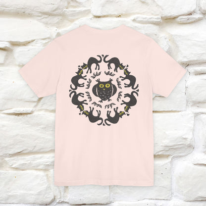 ''Black Cat Circle'' Cat T-Shirt Front and Back Design | Nunu&Miao Studio - Nunu&Miao Studio