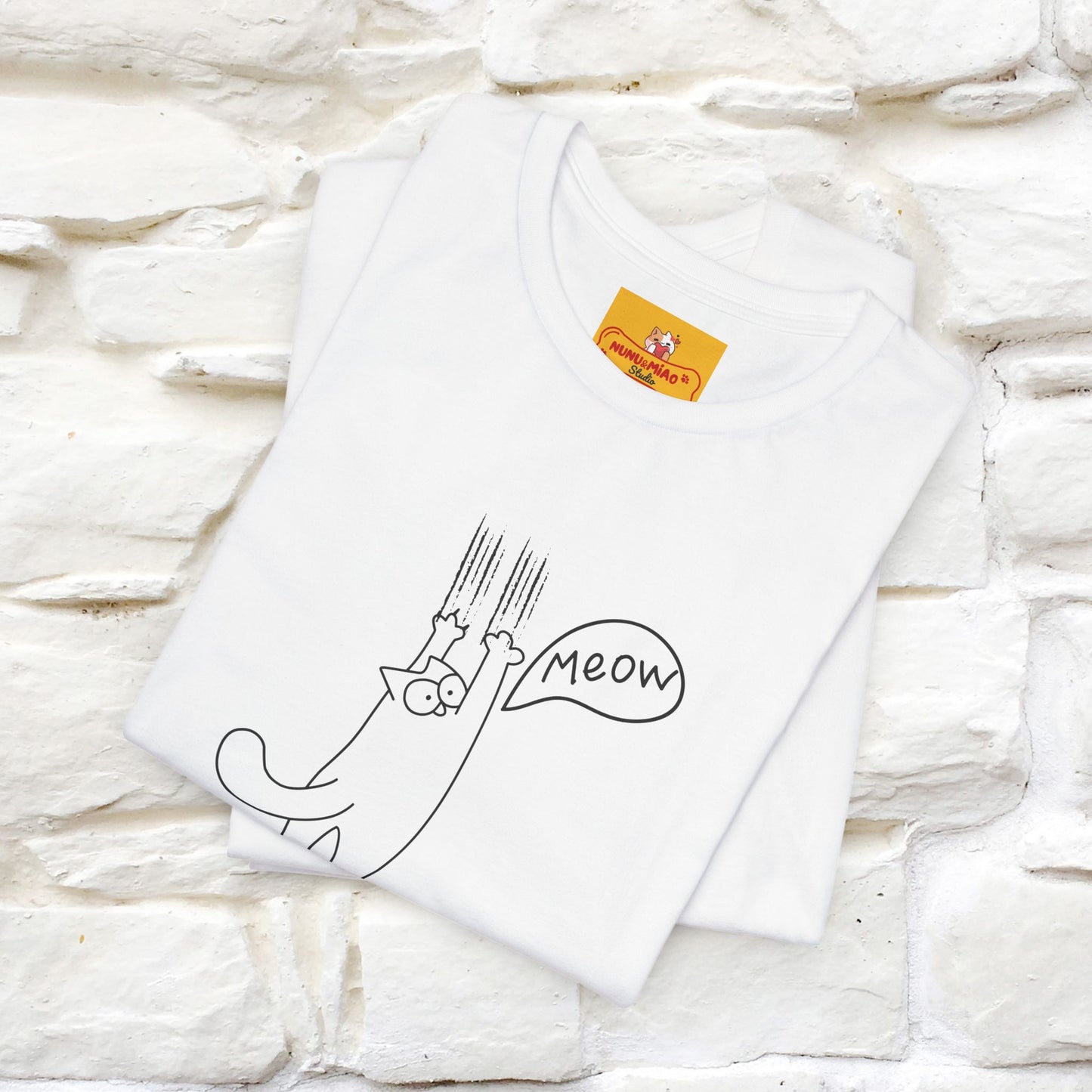 "Meow Meow Meow" Cat T-Shirt | Front & Back Design | Nunu&Miao Studio - Nunu&Miao Studio