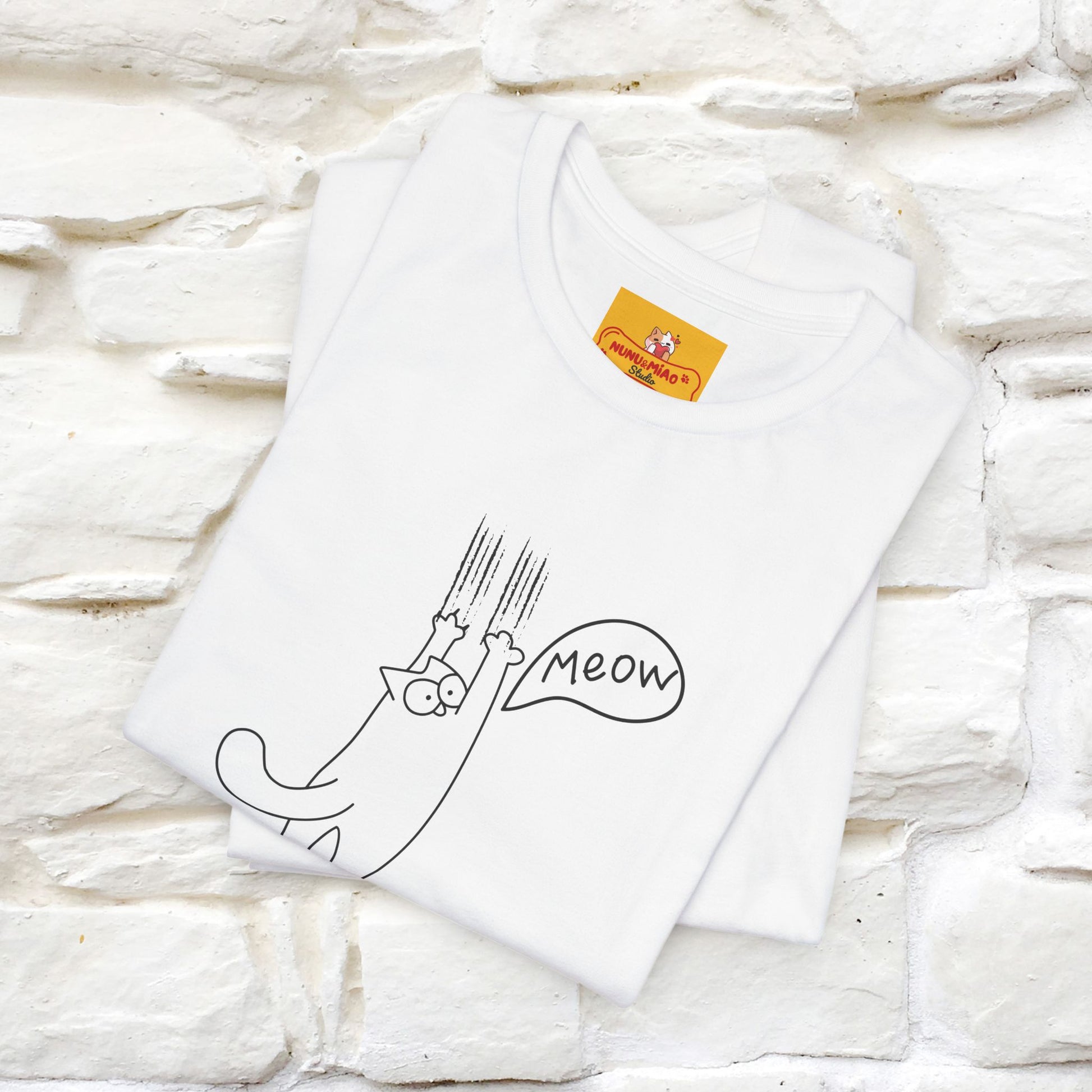"Meow Meow Meow" Cat T-Shirt | Front & Back Design | Nunu&Miao Studio - Nunu&Miao Studio