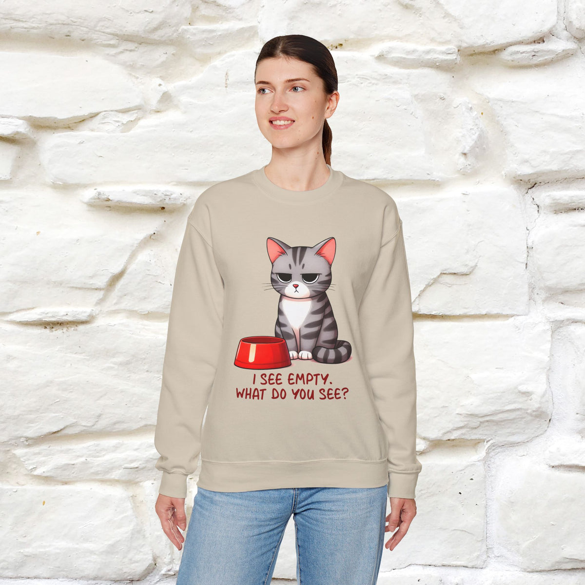 ''I See Empty What Do You See..'' |Cat Sweatshirt | Nunu&Miao Studio