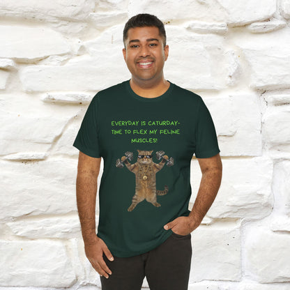 "Everyday Is Caturday – Flex My Feline Muscle"| Funny Cat T-Shirt  |Nunu&Miao Sudio - Nunu&Miao Studio