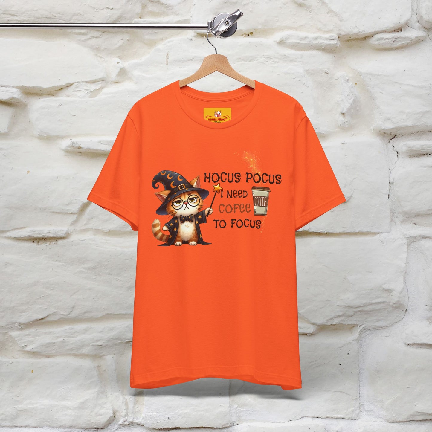 ''Hocus Pocus I Need Coffe To Focus'' Funny Cat Shirt | Nunu&Miao Studio - Nunu&Miao Studio