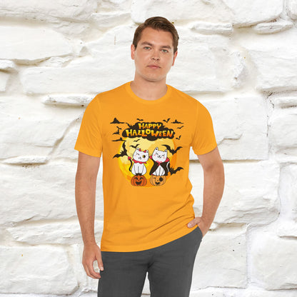 "Happy Halloween Cat Couple " Cat  T-shirt |Nunu&Miao Studio - Nunu&Miao Studio