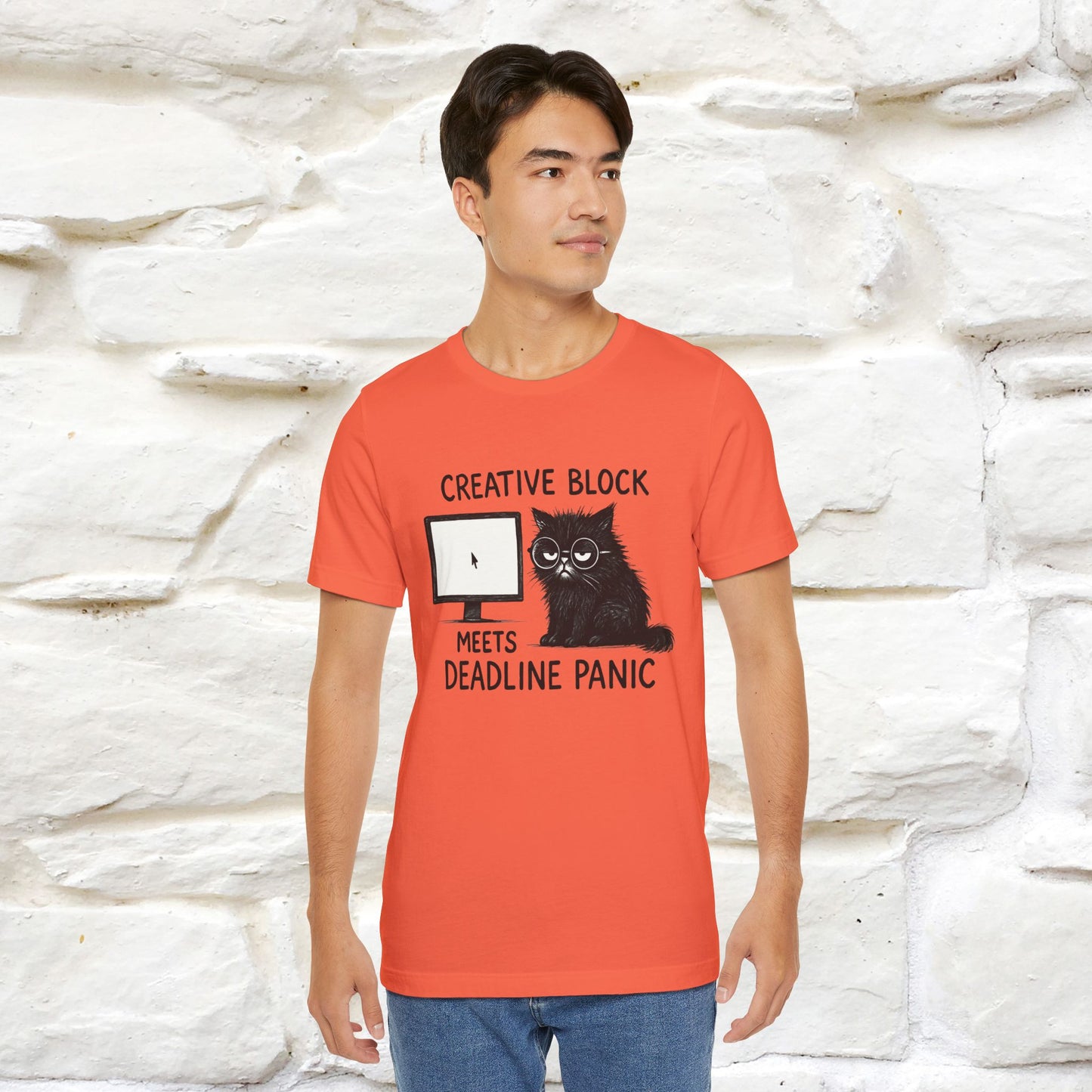 "Creative Block Meets Deadline..." |Cat T-Shirt | Nunu&Miao Studio - Nunu&Miao Studio