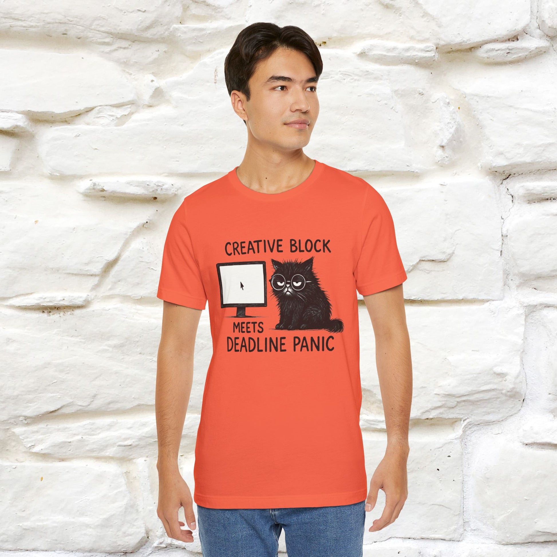 "Creative Block Meets Deadline..." |Cat T-Shirt | Nunu&Miao Studio - Nunu&Miao Studio