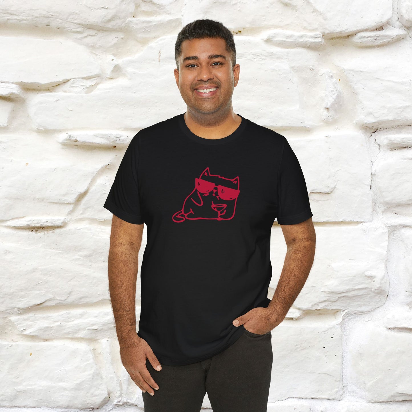 "I’m Happy, Which Often Looks Like Crazy" Cat T-Shirt| Front & Back Design | Nunu&Miao Studio - Nunu&Miao Studio