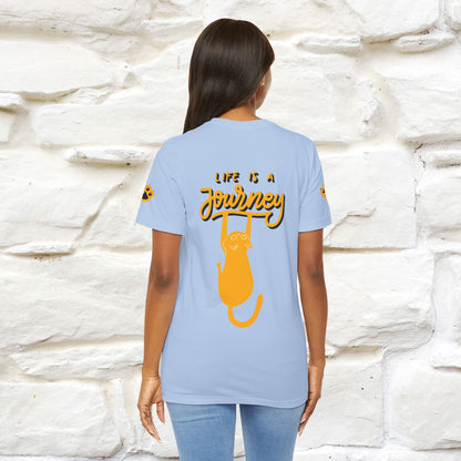 "Life Is A Journey'' Cat T-Shirt | Front & Back Design | Nunu&Miao Studio - Nunu&Miao Studio