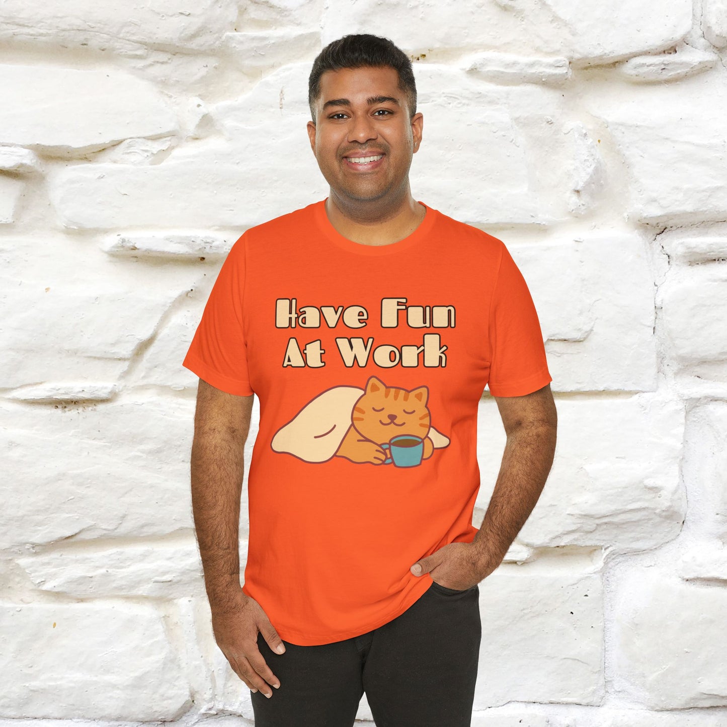 "Have Fun At Work" Cat T-shirt |Nunu&Miao Studio - Nunu&Miao Studio