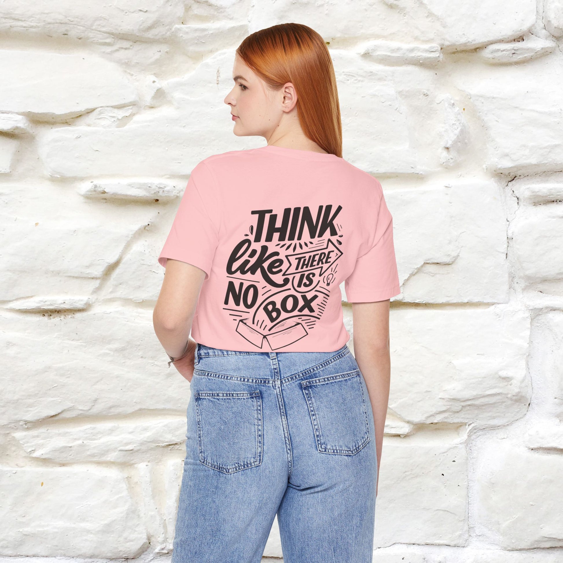 "Think Like There Is No Box" Cat T-Shirt| Front & Back Design | Nunu&Miao Studio - Nunu&Miao Studio