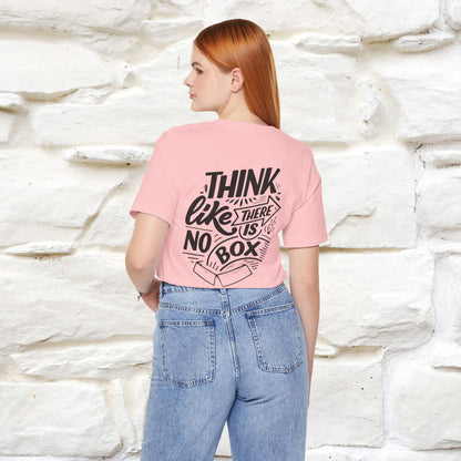 "Think Like There Is No Box" Cat T-Shirt| Front & Back Design | Nunu&Miao Studio - Nunu&Miao Studio