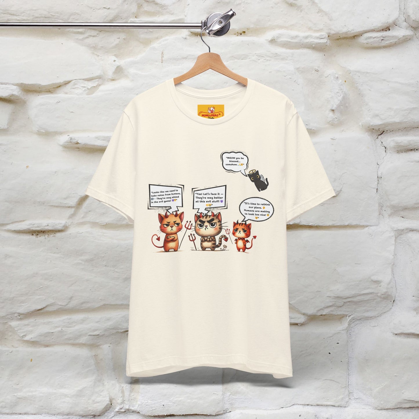 "Humans Are Way Ahead In The Evil Game! 😈😼" Cat  T-shirt |Nunu&Miao Studio - Nunu&Miao Studio