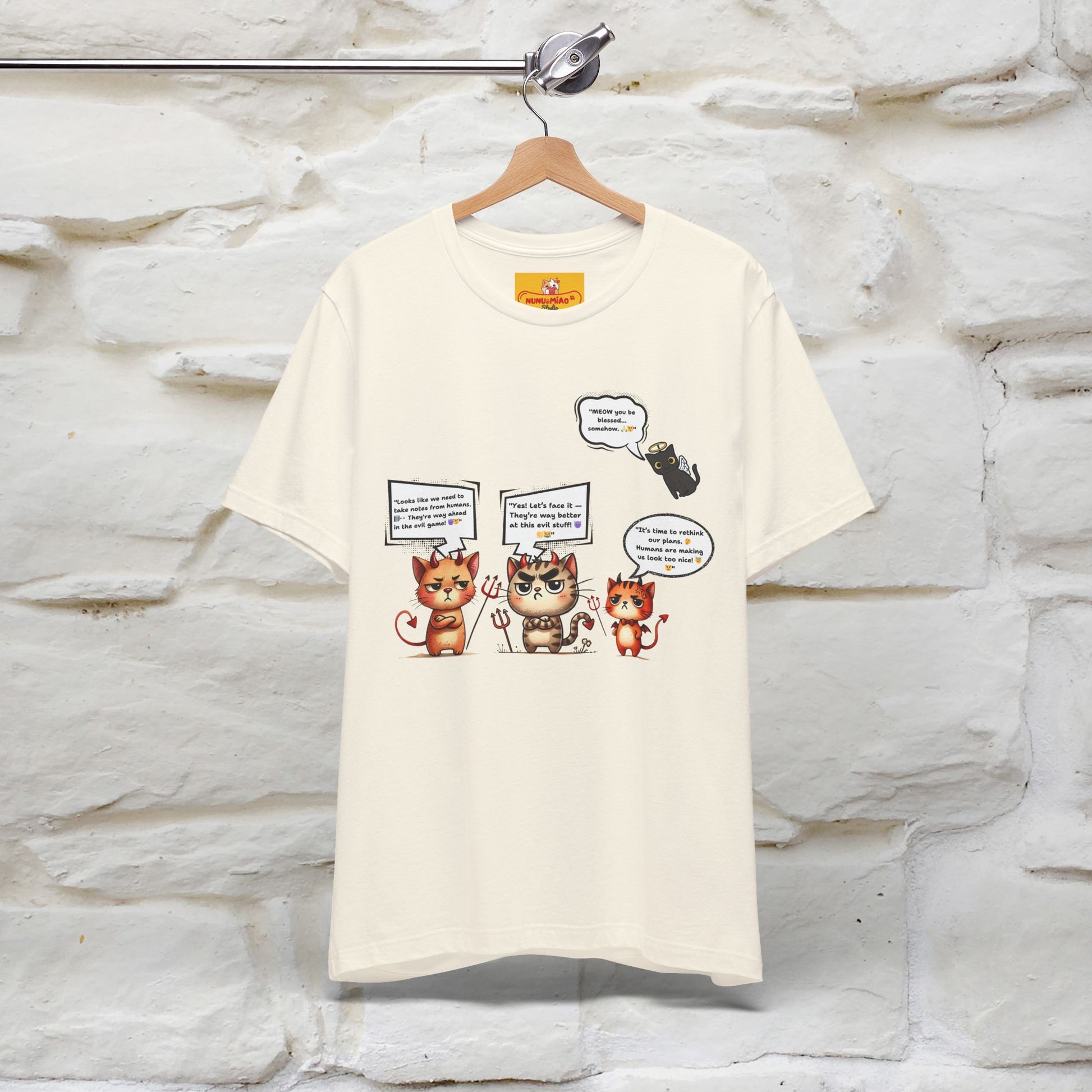 "Humans Are Way Ahead In The Evil Game! 😈😼" Cat  T-shirt |Nunu&Miao Studio - Nunu&Miao Studio