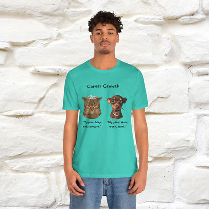 "Career Growth: Cat vs. Dog" | Cat T-Shirt | Nunu&Miao Studio - Nunu&Miao Studio