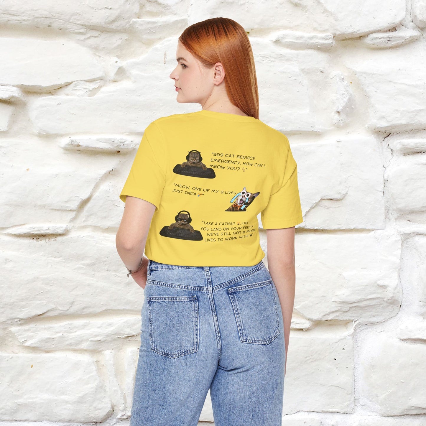 ''911 Emergency'' | Front & Back Design | Cat T-Shirt | Nunu&Miao Studio - Nunu&Miao Studio