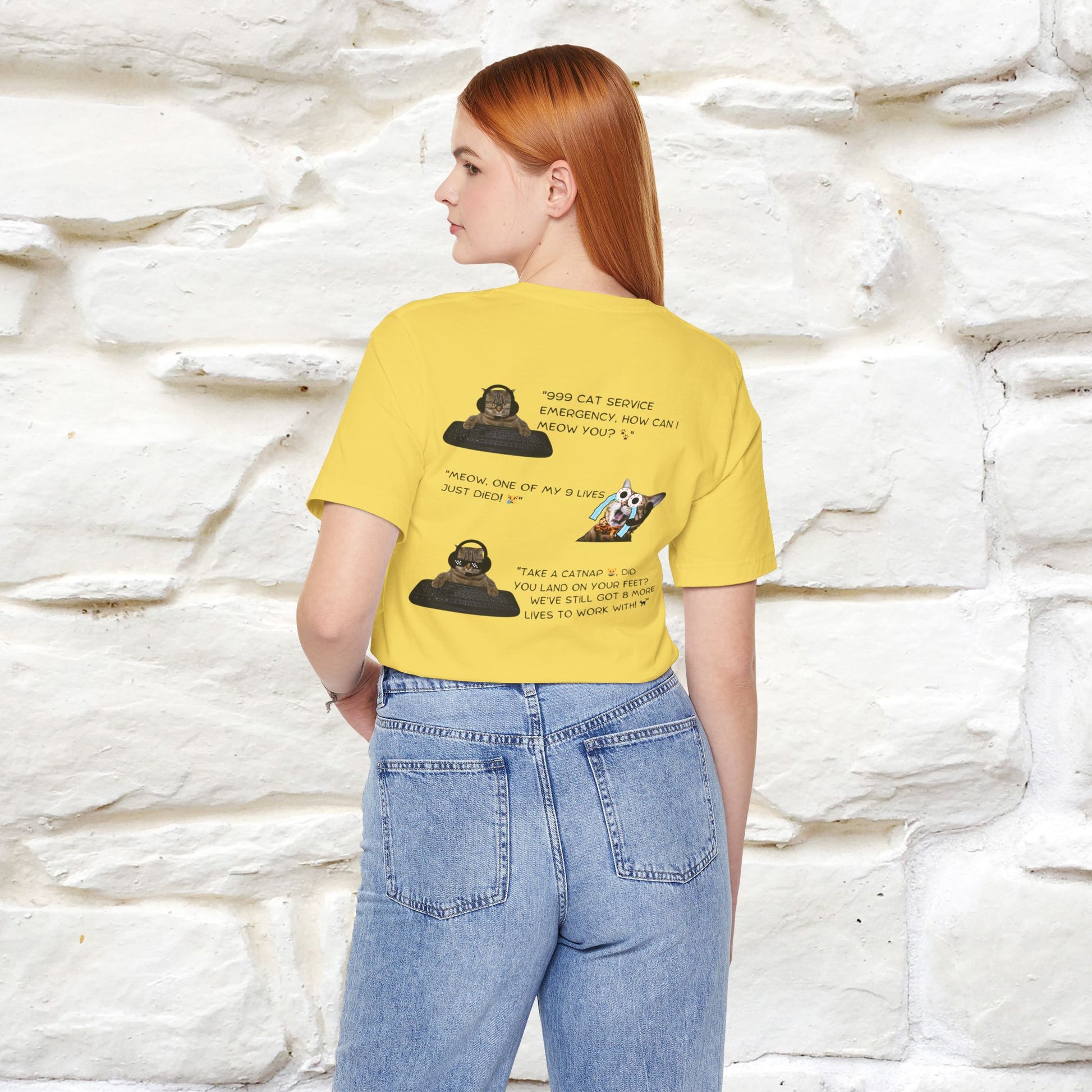 ''911 Emergency'' | Front & Back Design | Cat T-Shirt | Nunu&Miao Studio - Nunu&Miao Studio
