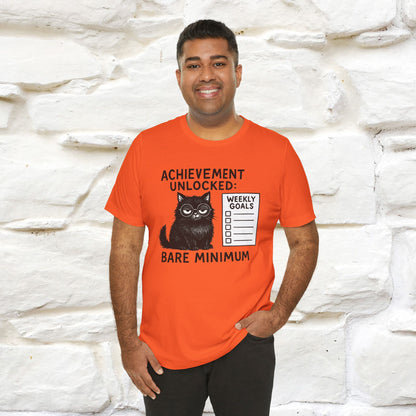 "Achievement Unlocked Bare Minimum." |Cat T-Shirt | Nunu&Miao Studio - Nunu&Miao Studio