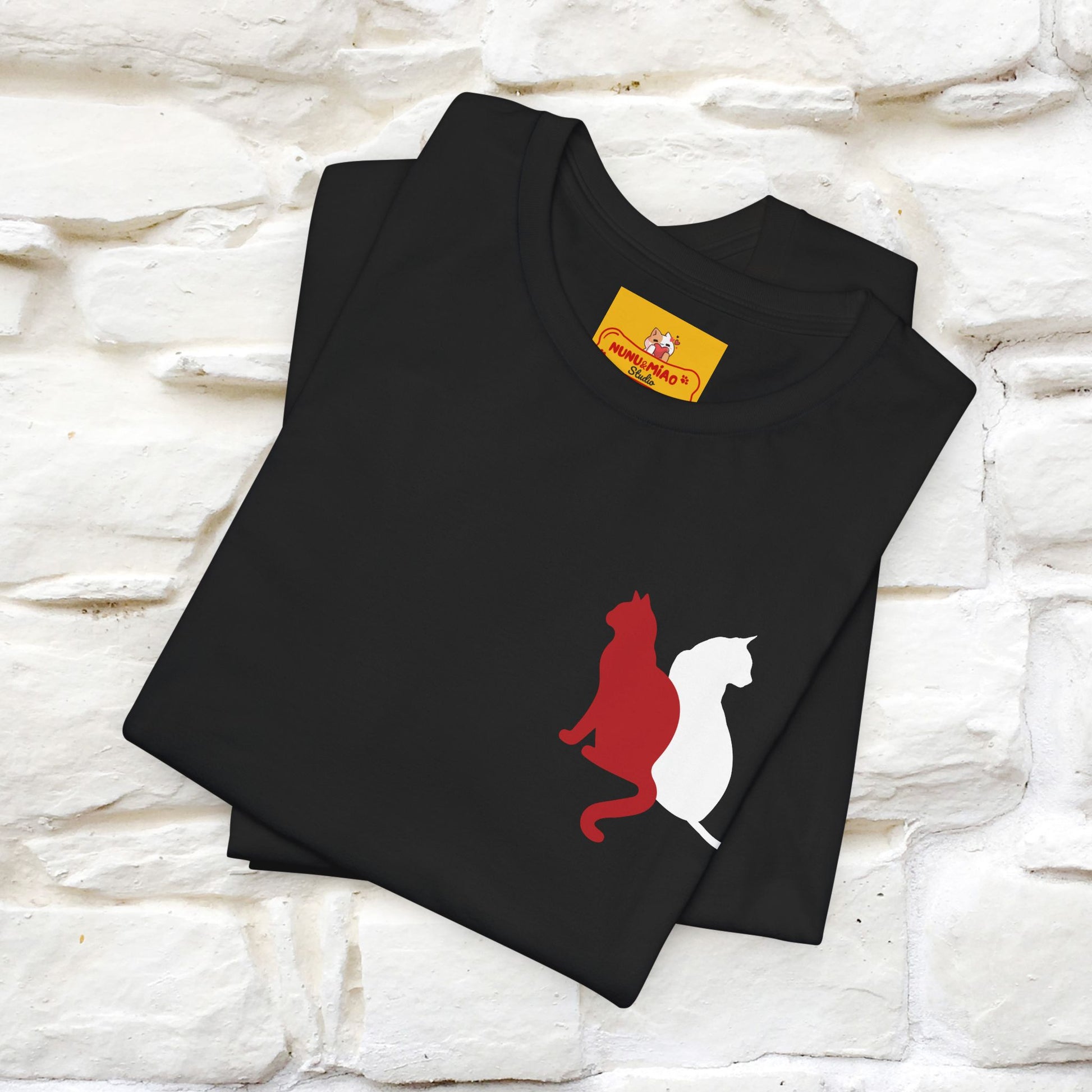 ''Modern Shapes'' Cat T-Shirt Front and Back Design | Nunu&Miao Studio - Nunu&Miao Studio