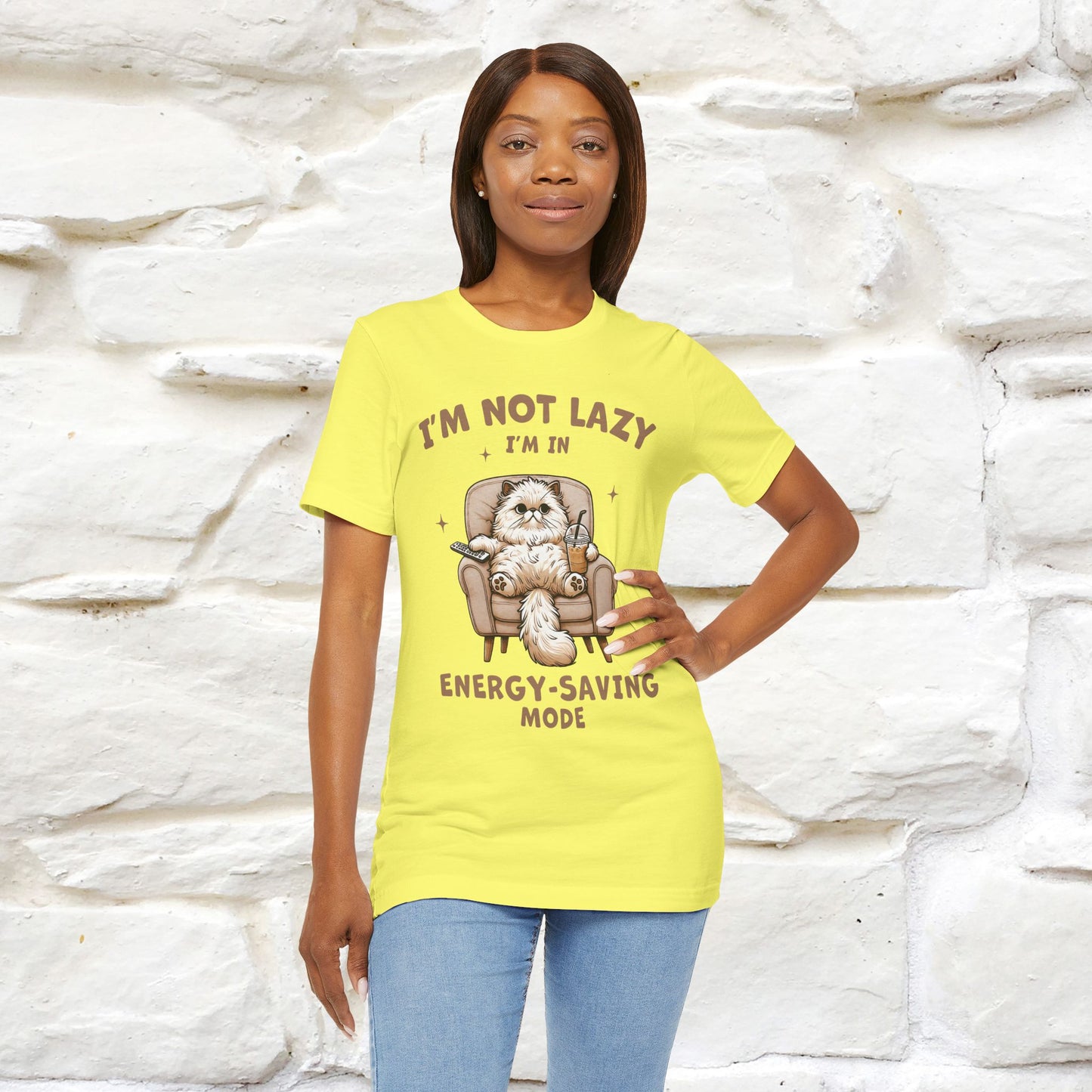 "I'm Not Lazy I'm In Energy-Saving Mode " Cat T-shirt |Nunu&Miao Studio - Nunu&Miao Studio