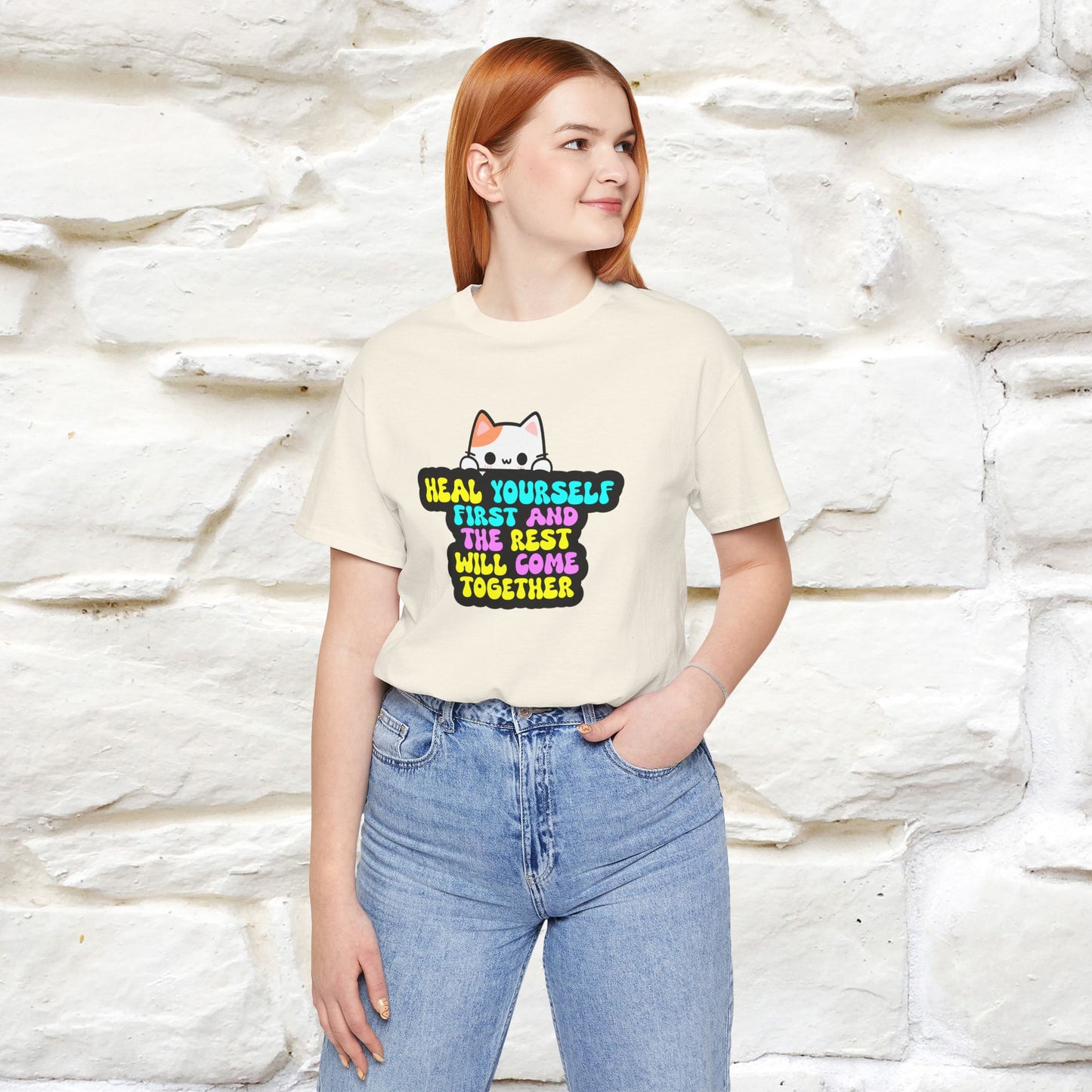 "Heal Yourself First And The Rest.." Cat T-shirt| Nunu&Miao Studio - Nunu&Miao Studio