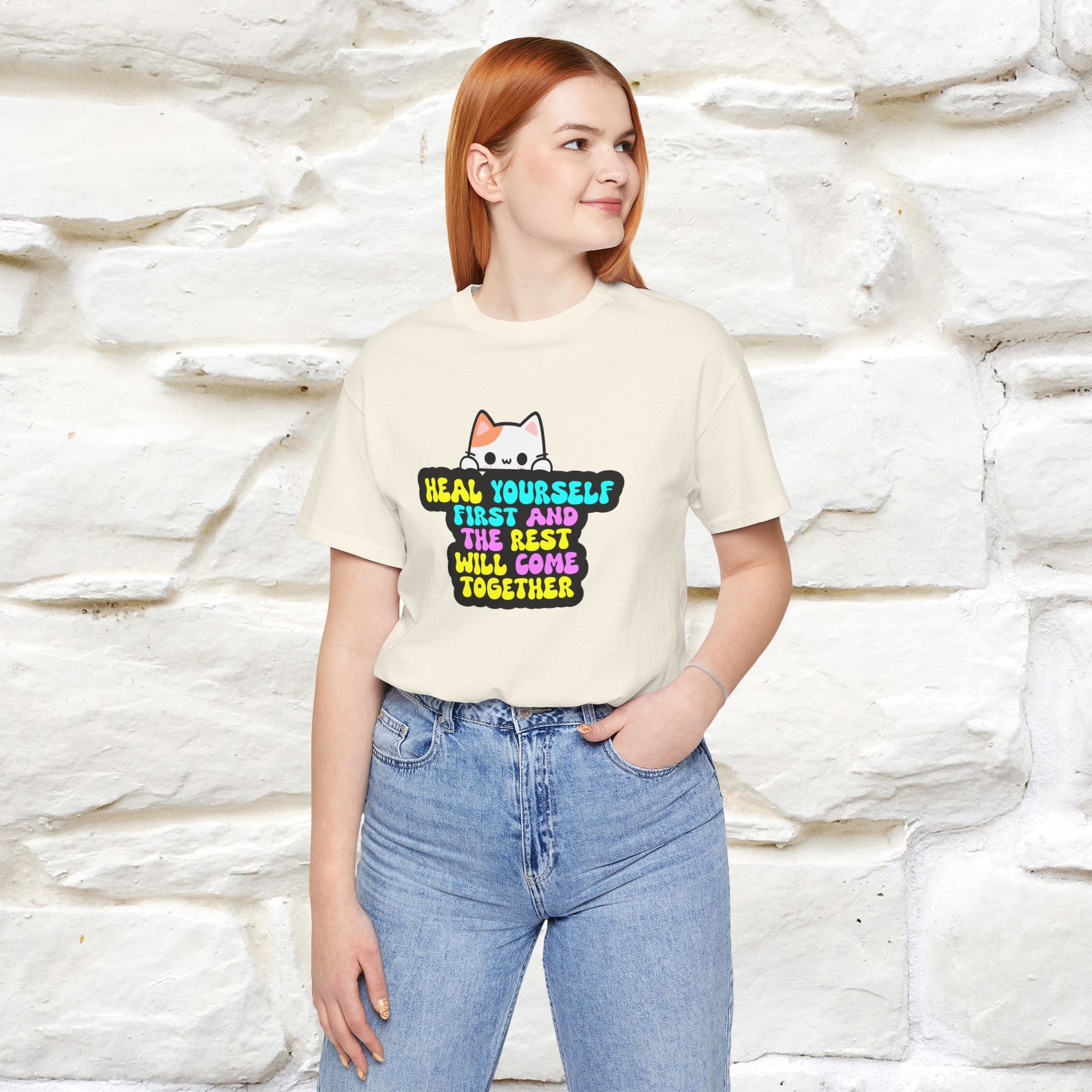 "Heal Yourself First And The Rest.." Cat T-shirt| Nunu&Miao Studio - Nunu&Miao Studio
