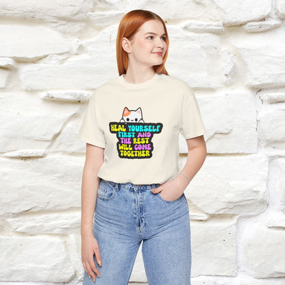 "Heal Yourself First And The Rest.." Cat T-shirt| Nunu&Miao Studio - Nunu&Miao Studio