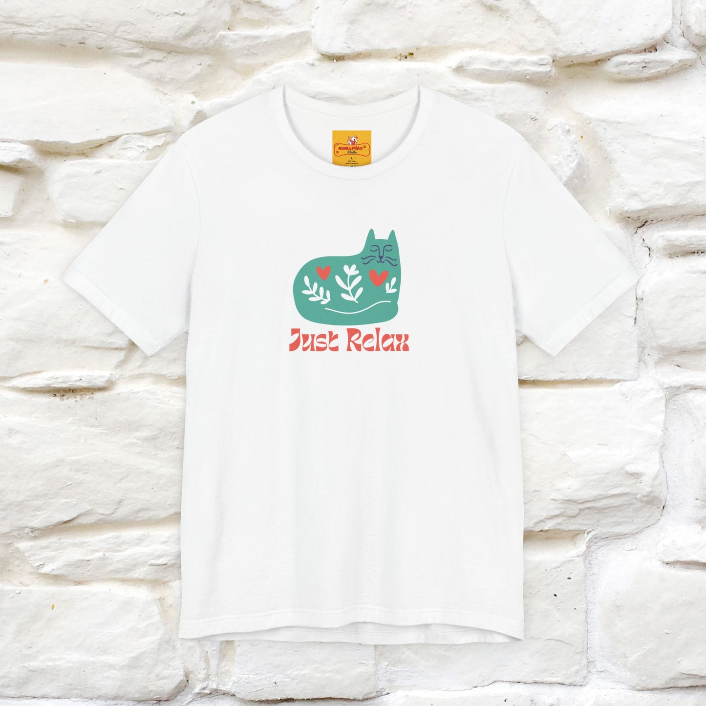 "Just Relax'' Cat T-Shirt Front and Back Design | Nunu&Miao Studio - Nunu&Miao Studio