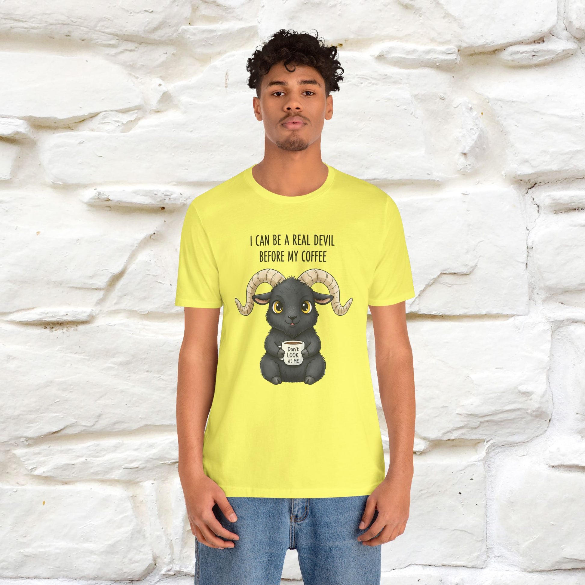 "I Can Be a Real Devil Before My Coffe" Funny T-shirt |Nunu&Miao Studio - Nunu&Miao Studio