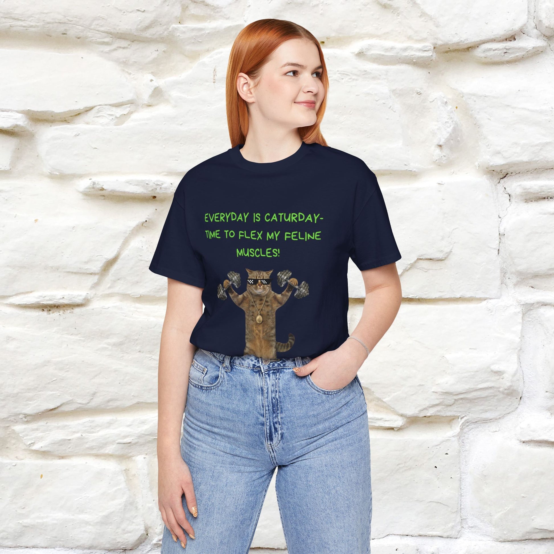"Everyday Is Caturday – Flex My Feline Muscle"| Funny Cat T-Shirt  |Nunu&Miao Sudio - Nunu&Miao Studio