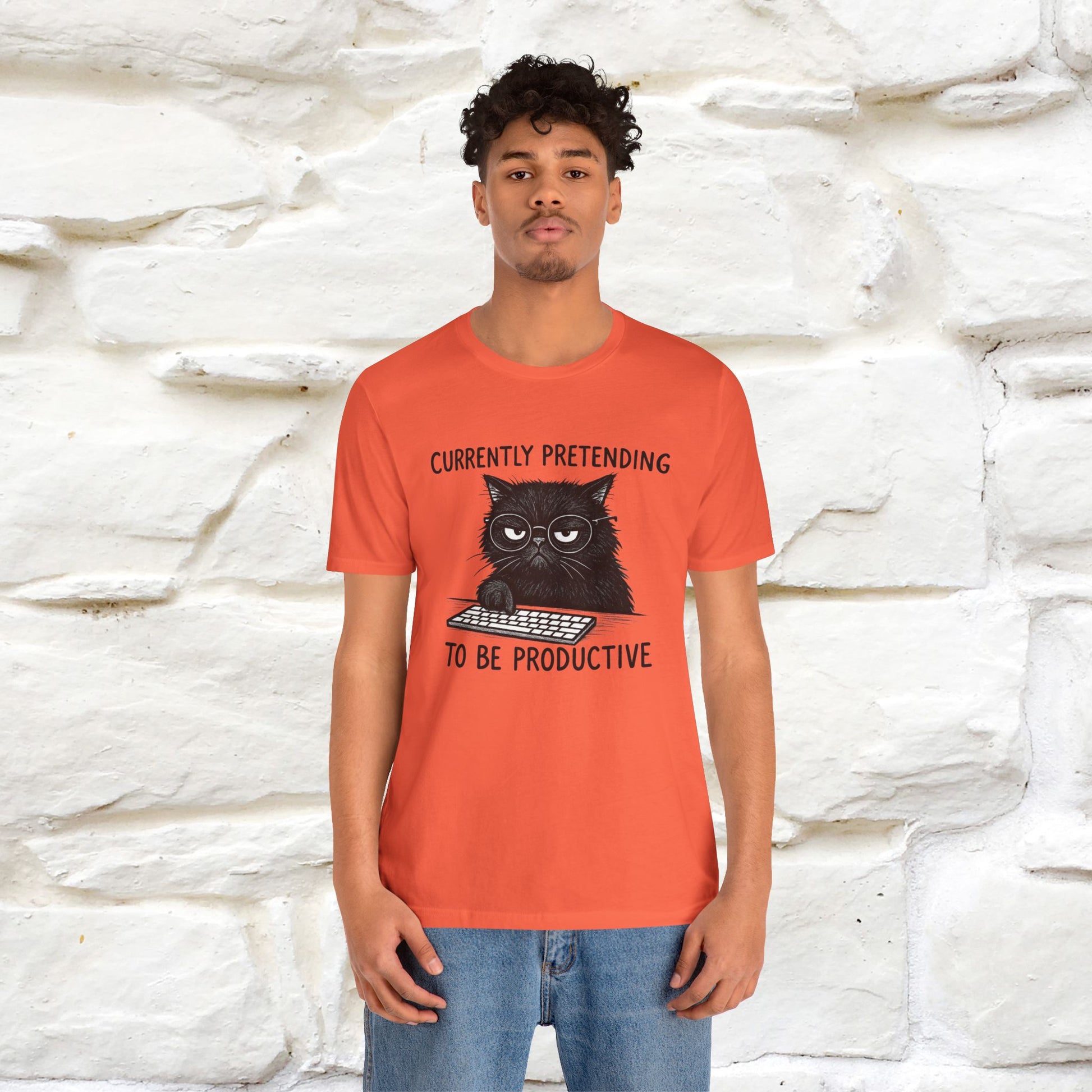 "Currently Pretending To Be Productive" |Cat T-Shirt | Nunu&Miao Studio - Nunu&Miao Studio