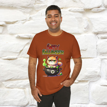 "Angry Cat Happy Halloween" Cat  T-shirt |Nunu&Miao Studio - Nunu&Miao Studio