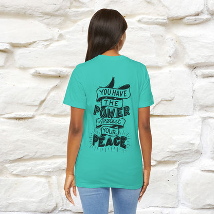 "You Have the Power to Protect Your Peace" Cat T-Shirt| Front & Back Design | Nunu&Miao Studio - Nunu&Miao Studio