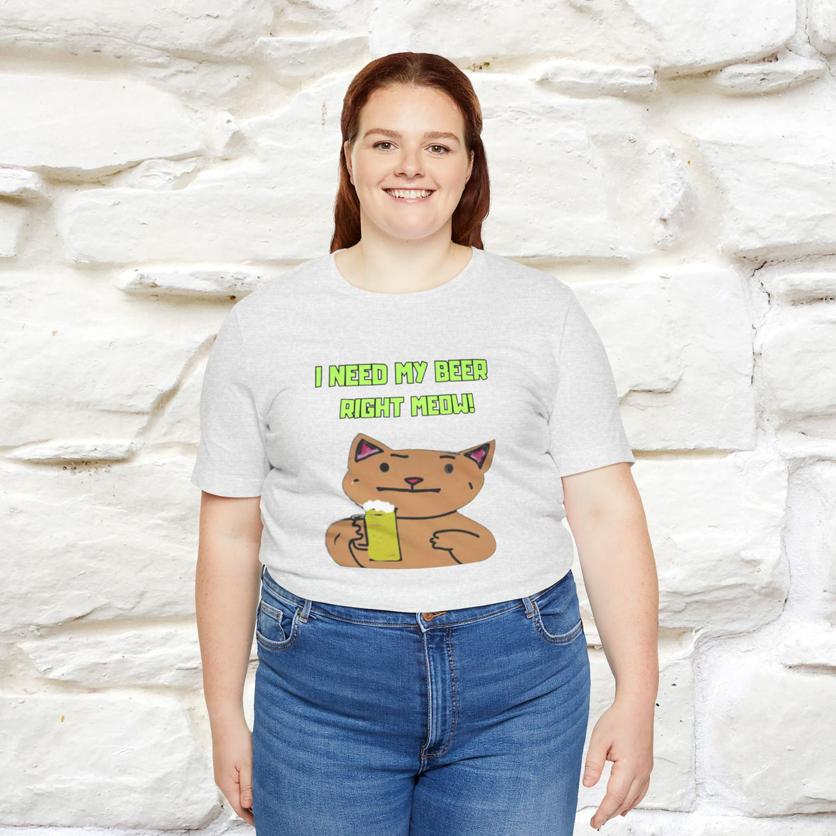 "I Need My Beer Right Meow!" Cat  T-shirt |Nunu&Miao Studio