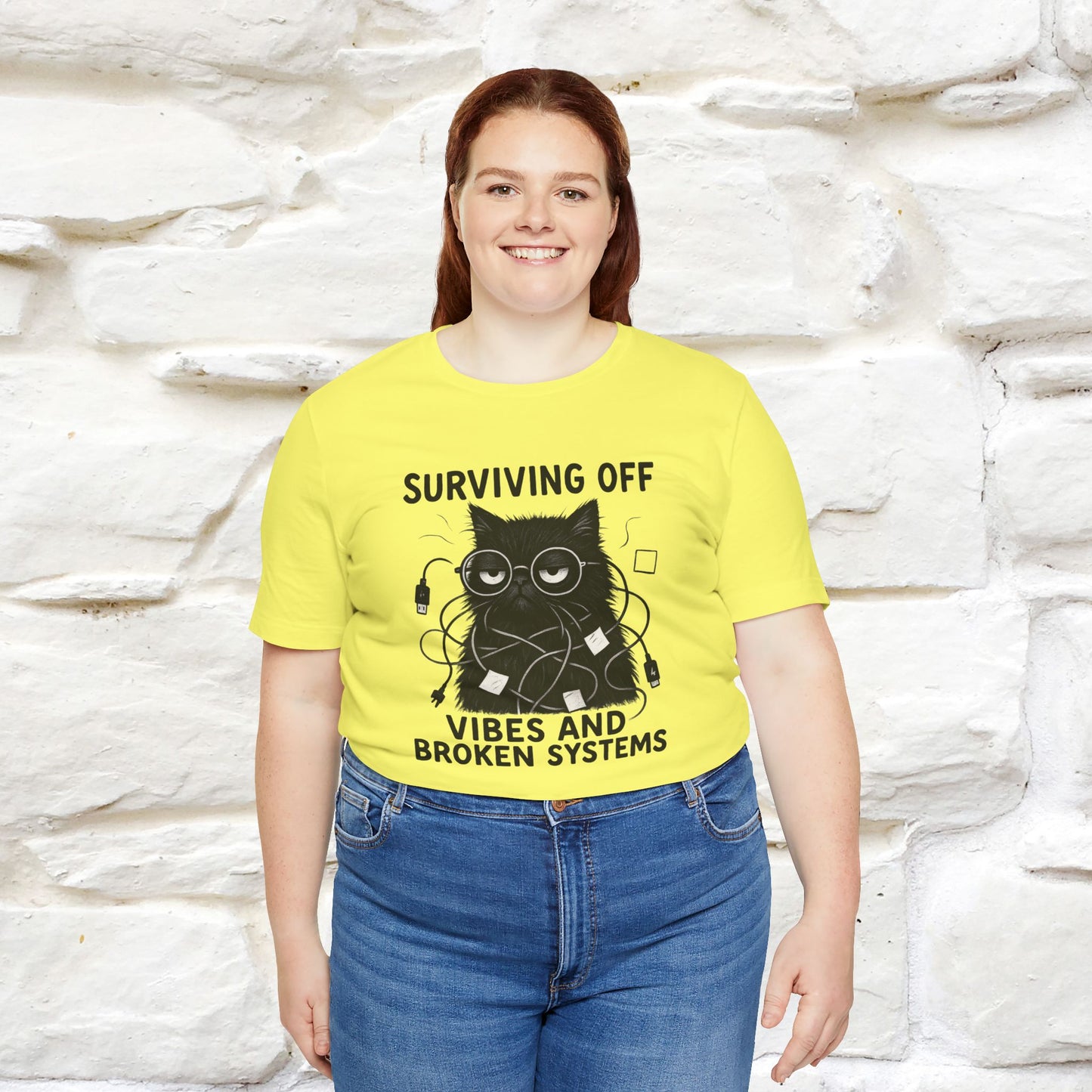 "Surviving Off...Vibes And Broken .. " |Cat T-Shirt | Nunu&Miao Studio - Nunu&Miao Studio