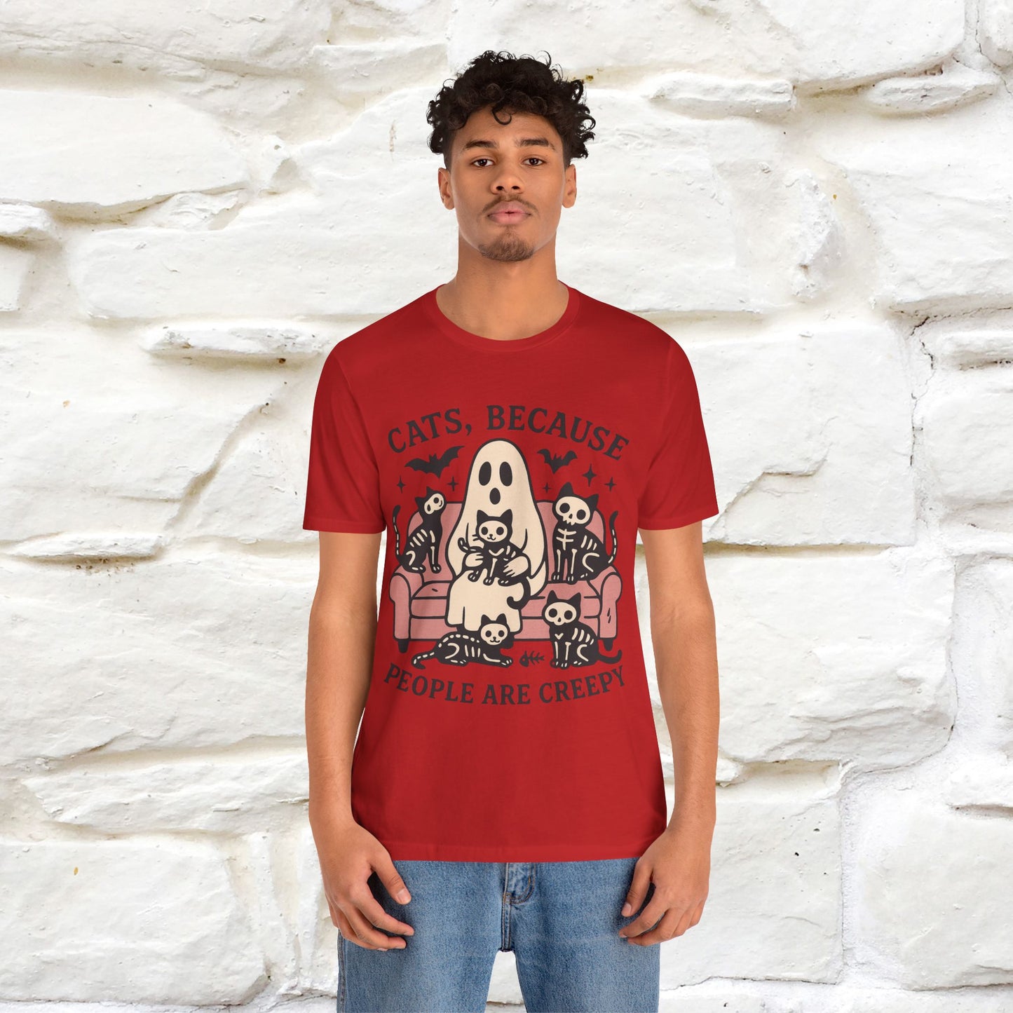 "Cat Because People Are Creepy" Halloween Cat T-shirt |Nunu&Miao Studio - Nunu&Miao Studio