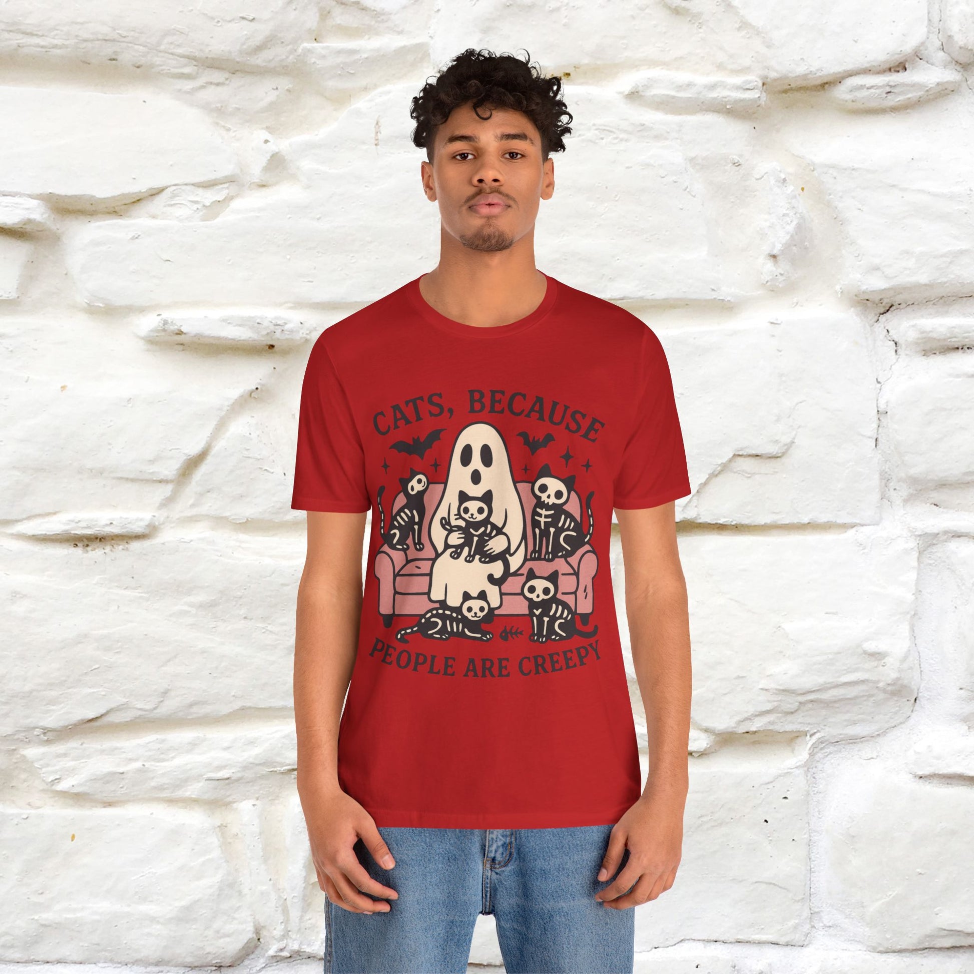 "Cat Because People Are Creepy" Halloween Cat T-shirt |Nunu&Miao Studio - Nunu&Miao Studio