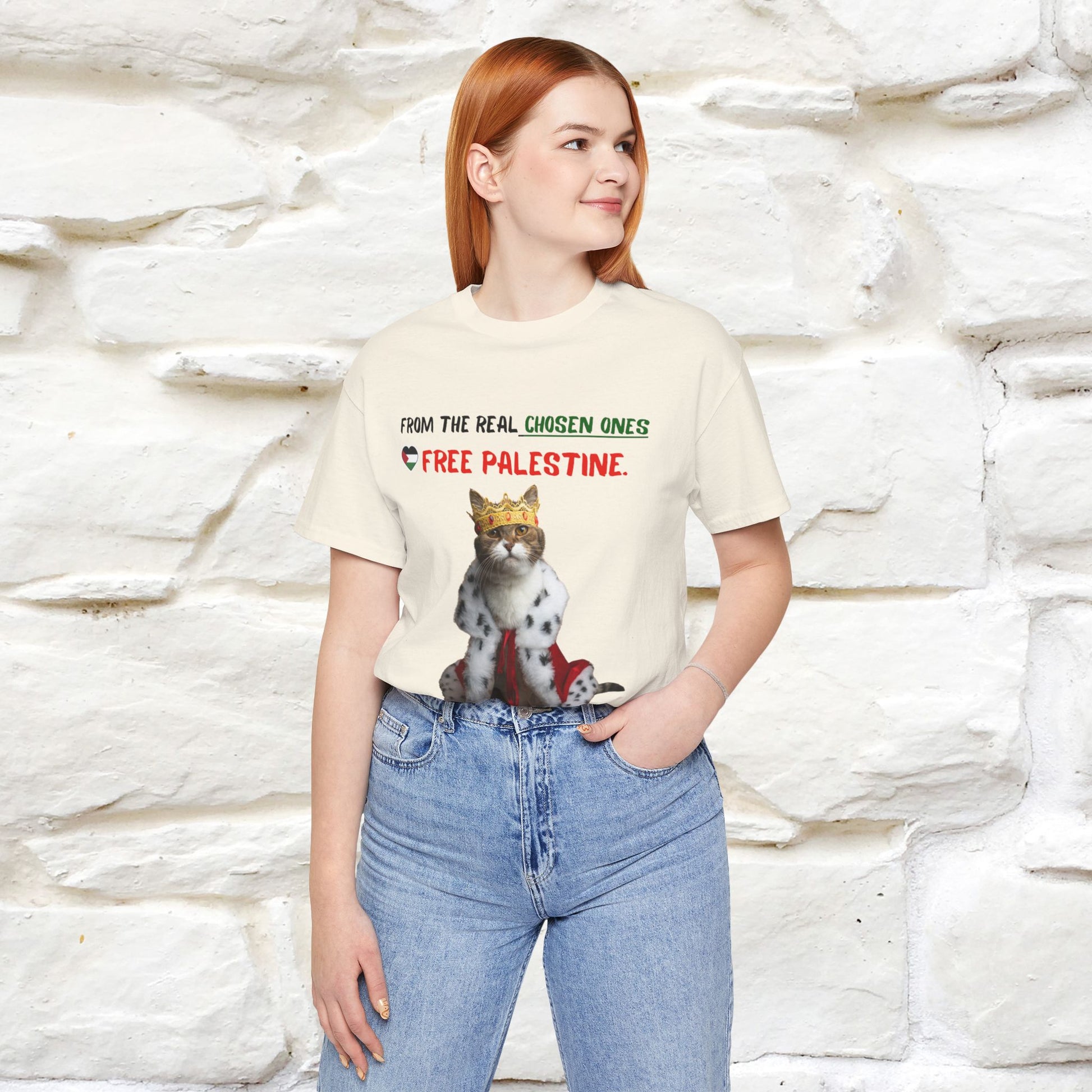 "From the real chosen ones  Free Palestine." Cat T-shirt |Nunu&Miao Studio - Nunu&Miao Studio
