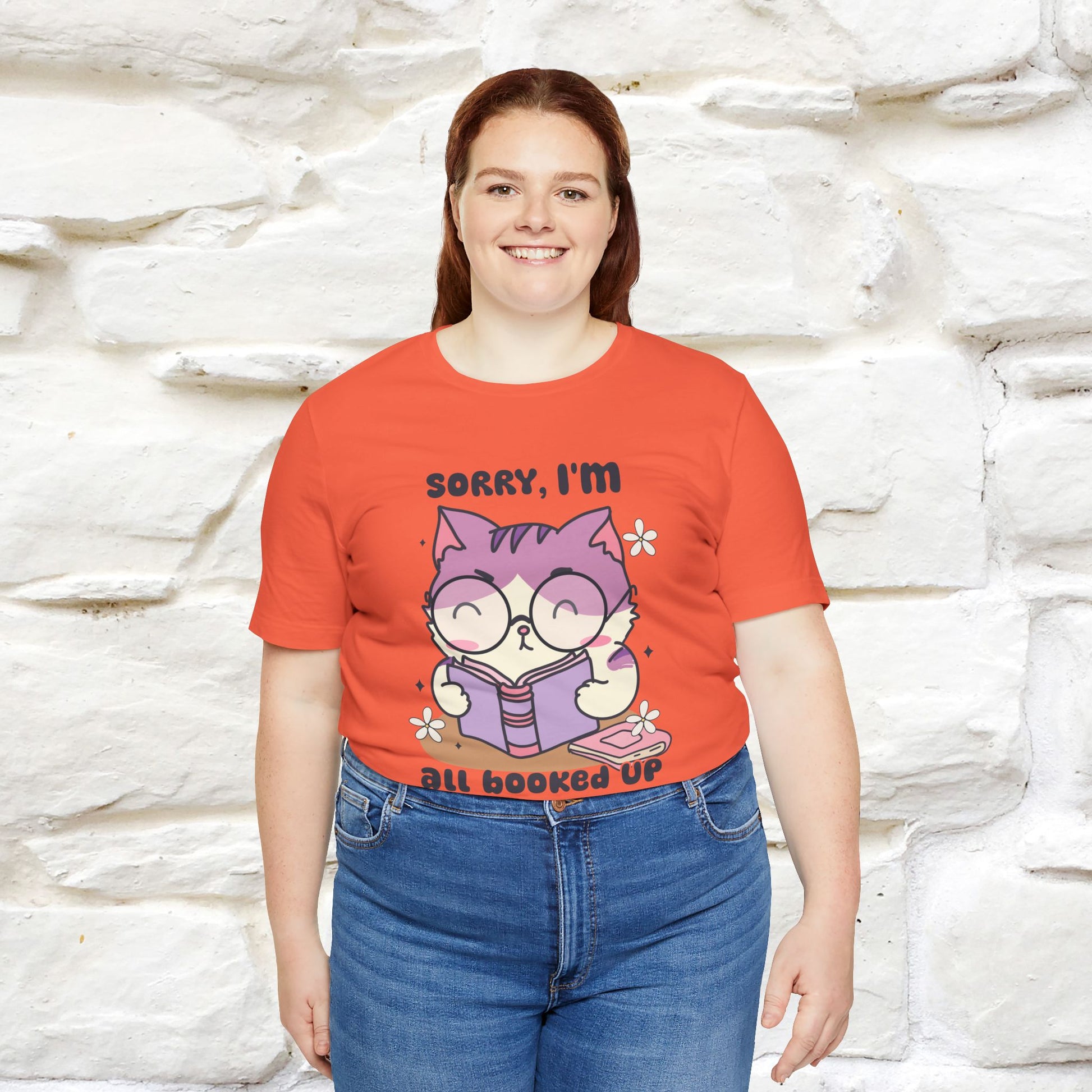 ''Sorry I am All Booked Up| Cute Cat T-Shirt |Nunu&Miao Studio - Nunu&Miao Studio