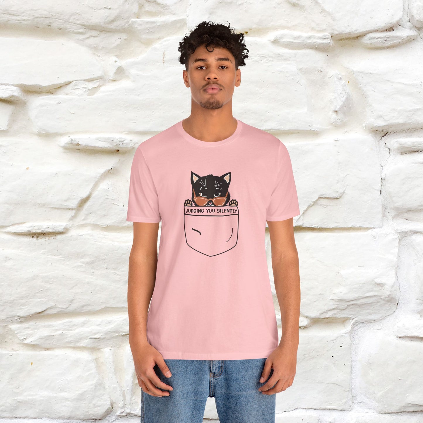 ''Judging You Silently'' | Cat T-Shirt for Men | Nunu&Miao Studio - Nunu&Miao Studio