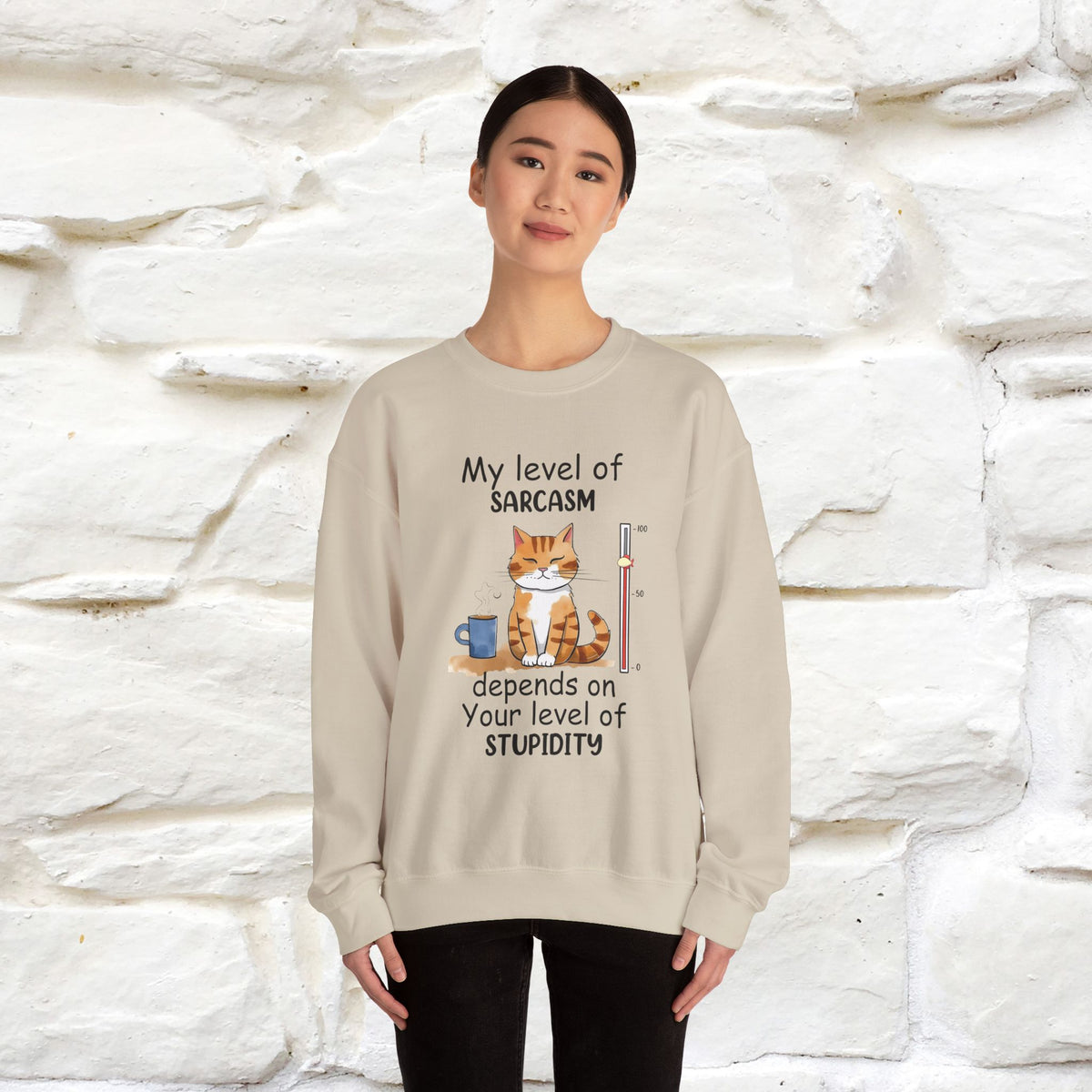 "My Level Of Sarcasm...'' |Cat Sweatshirt | Nunu&Miao Studio