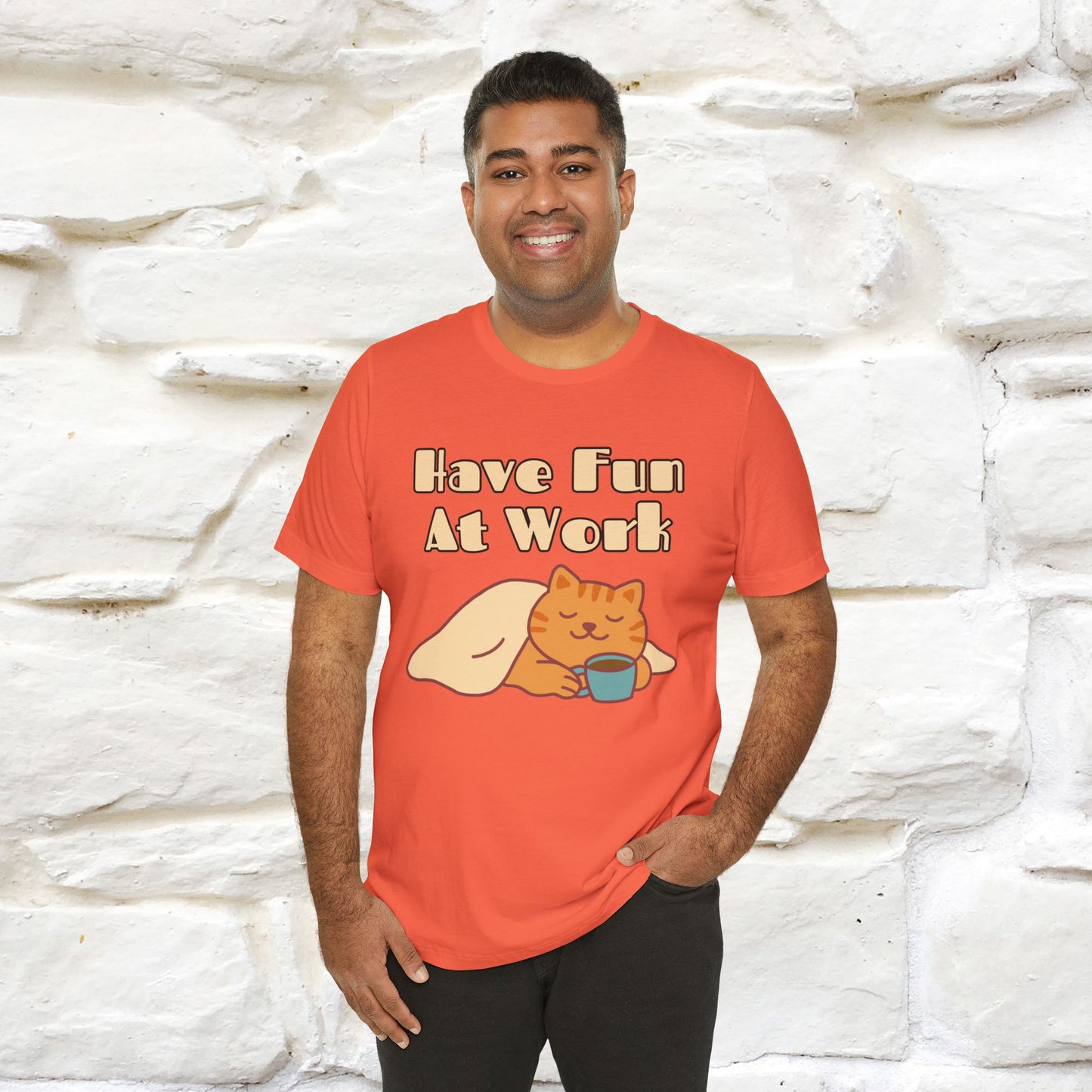 "Have Fun At Work" Cat T-shirt |Nunu&Miao Studio - Nunu&Miao Studio